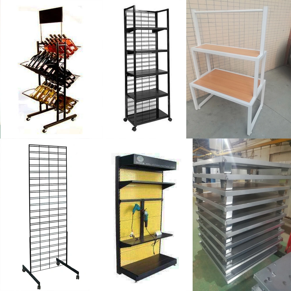 Metal Steel Wire Supermarket Storage Store Cosmetic Gondola Book Retail Display Stand Rack Shelf