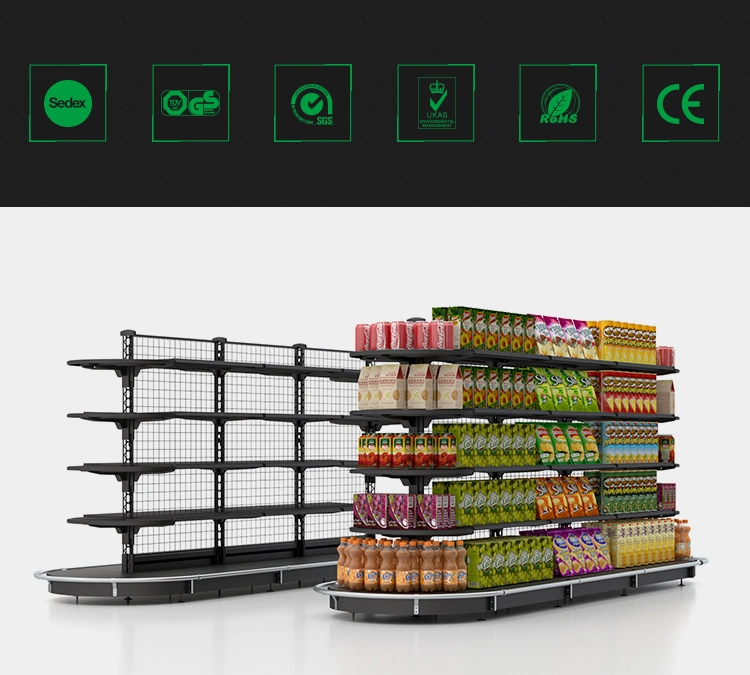 Retail Shop Round Wire Gondola Shelving System Grocery Store Supermarket Shelving